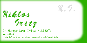 miklos iritz business card